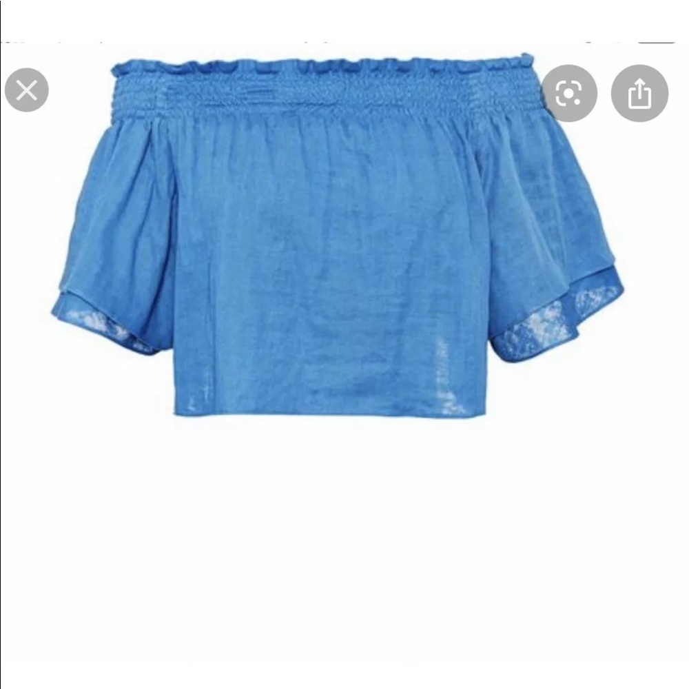 NWOT Apiece Apart Milos off shoulder top blue XS 2